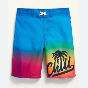 Chill Palm Tree Swim Trunks / Board Shorts (L 10-12)